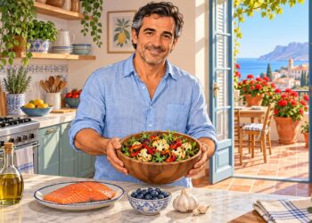 Verduras frescas, pescado y aceite de oliva virgen extra son la base de una dieta amiga de los riñones.