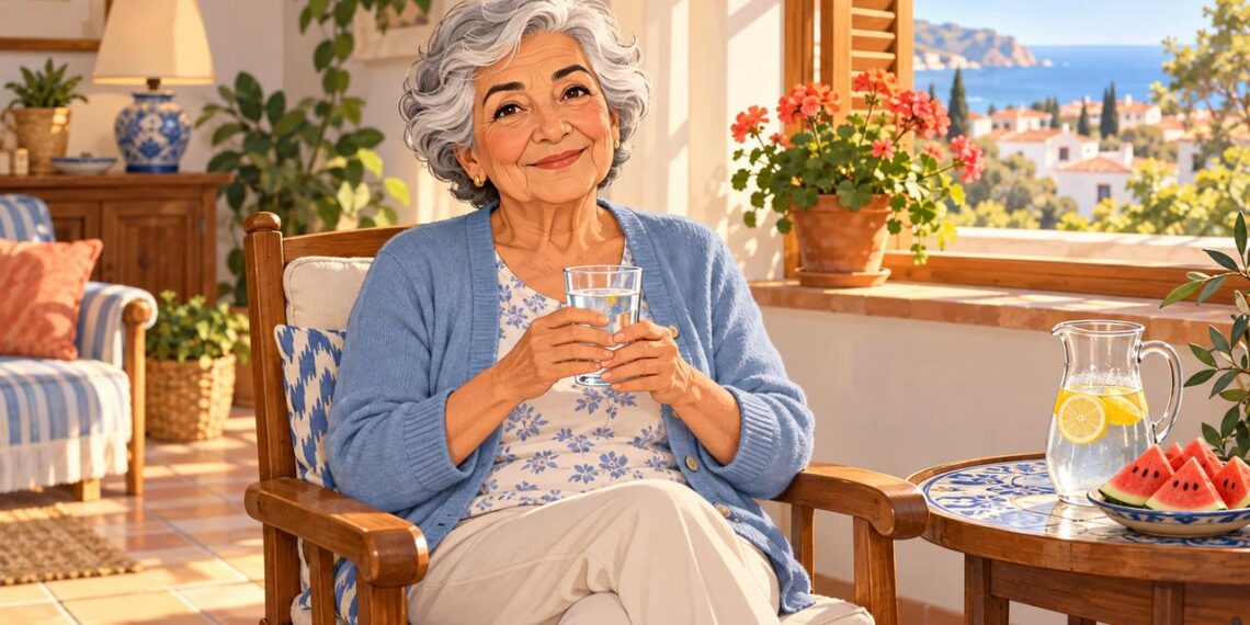 Beber con horario y no solo cuando hay sed protege a las personas mayores de la deshidratación.