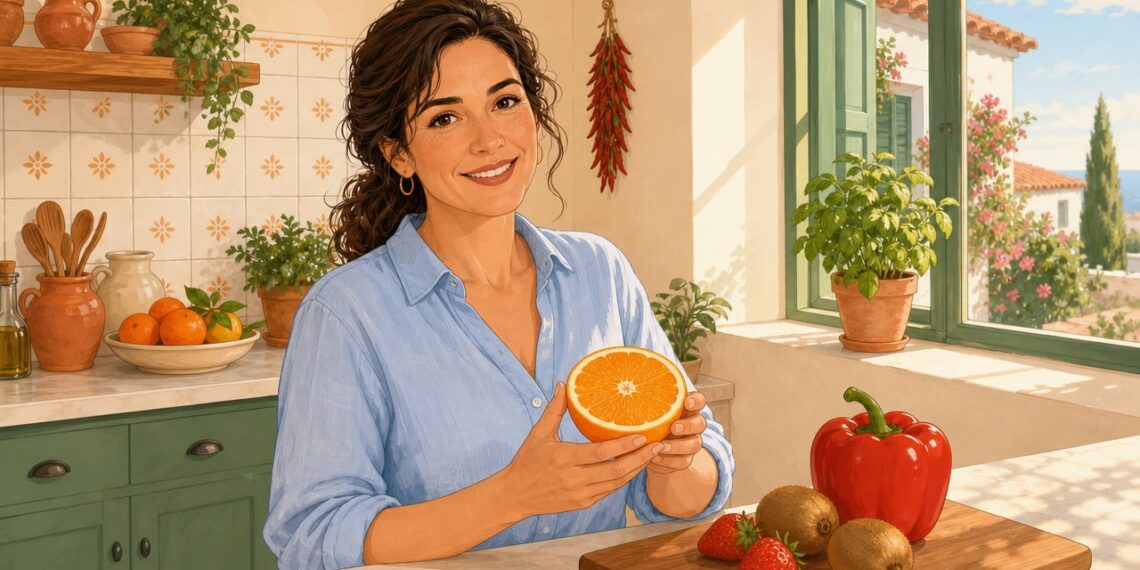 Naranja, pimiento y kiwi frescos, aliados diarios para cubrir la vitamina C que el cuerpo no fabrica.