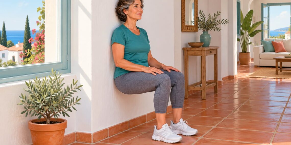 La sentadilla contra la pared, un esfuerzo sostenido que ayuda a reducir la tensión arterial.
