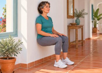 La sentadilla contra la pared, un esfuerzo sostenido que ayuda a reducir la tensión arterial.
