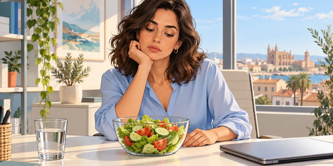 Un bol de lechuga, tomate y pepino sacia poco y el hambre vuelve pronto.
