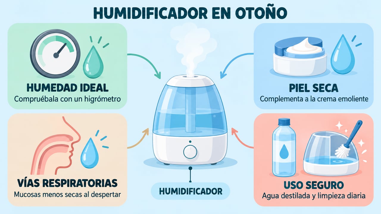 Humedad ideal, piel seca, vías respiratorias y uso seguro: los cuatro puntos clave del humidificador.