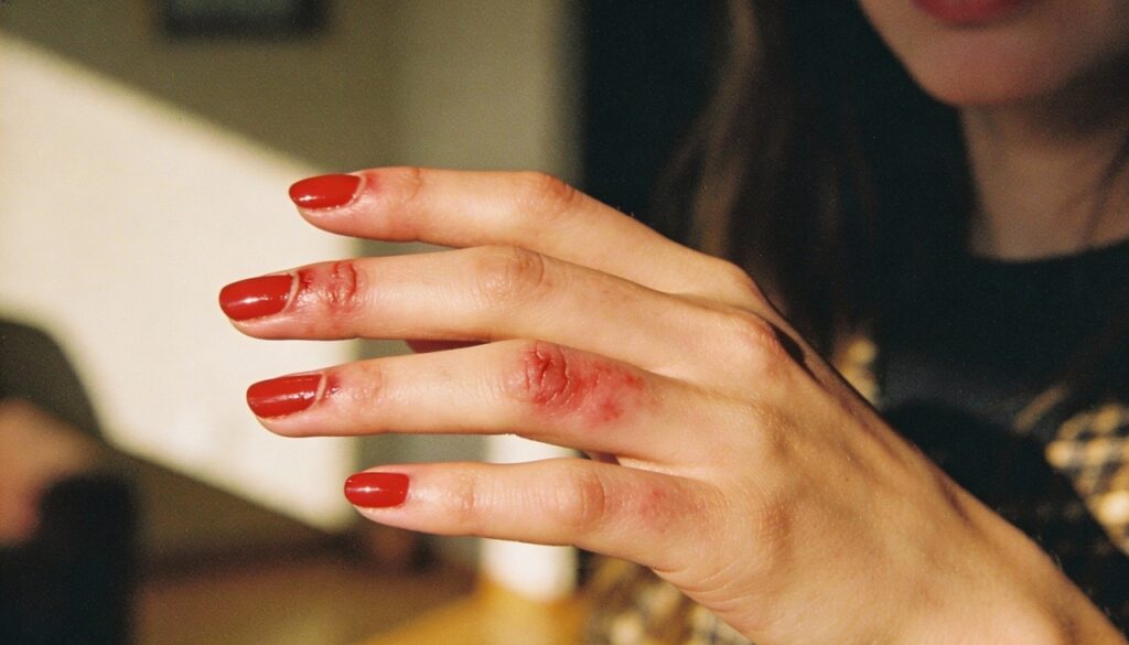 Coceira nas pálpebras e pescoço depois de pintar a unha pode ser alergia a esmalte