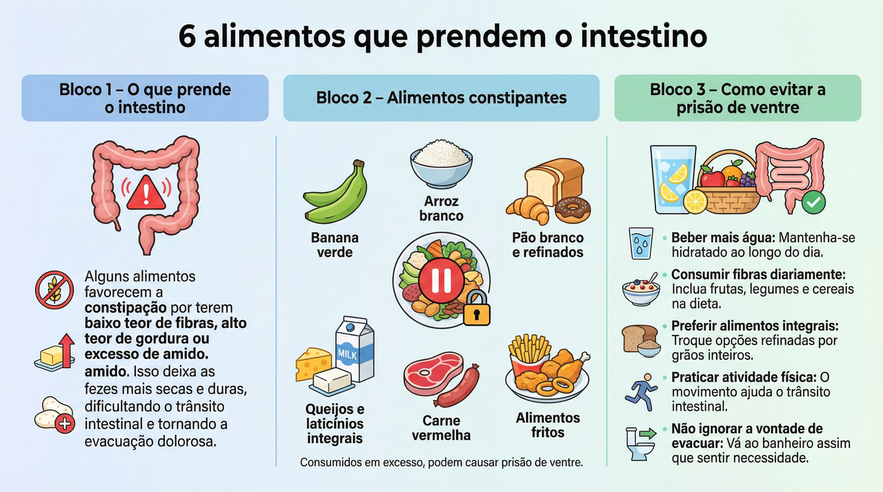 Esses 6 alimentos prendem seu intestino e você provavelmente come todos ...