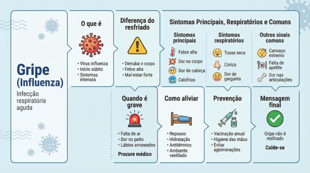 Gripe não é só febre e tosse: esses 10 sintomas podem te deixar de cama