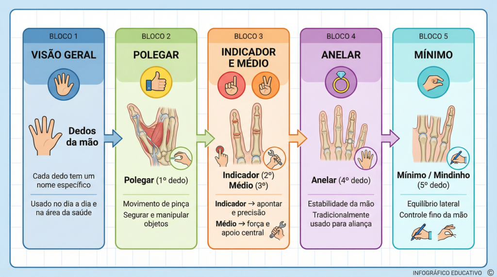 Cada dedo da sua mão tem um nome e uma função específica que você provavelmente não conhece