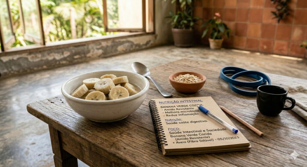 Banana verde e aveia: combinação rica em fibras que melhora o funcionamento do intestino e aumenta a saciedade.