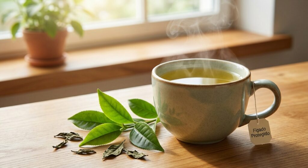 Chá verde rico em catequinas EGCG: estudos científicos comprovam sua eficácia na proteção das células do fígado e redução de marcadores de dano hepático