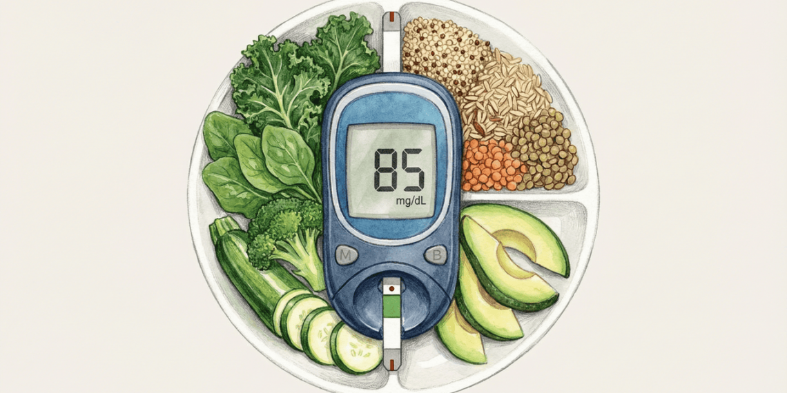 Dieta que ajuda a controlar a glicose em adultos com diabetes tipo 2
