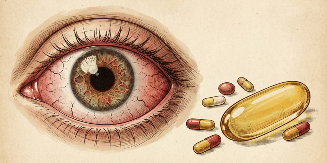 Olho seco resistente a colírios pode estar ligado à falta de vitaminas essenciais
