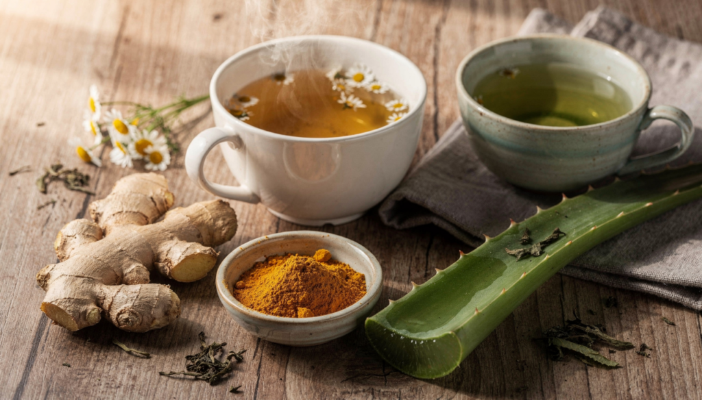 Remédios naturais como cúrcuma, camomila e mel ajudam a aliviar a gastrite e proteger o estômago da ação da H. pylori