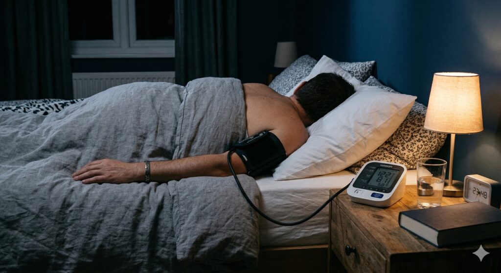 Cena mostra o cuidado com a pressão arterial no período noturno