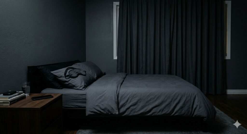 Um quarto escuro e sem telas ajuda o cérebro a atingir o sono reparador.