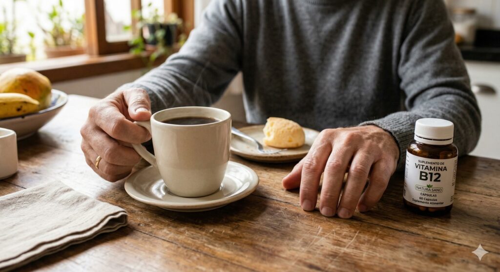 Formigamento nas mãos pela manhã em cena ligada à deficiência de vitamina B12