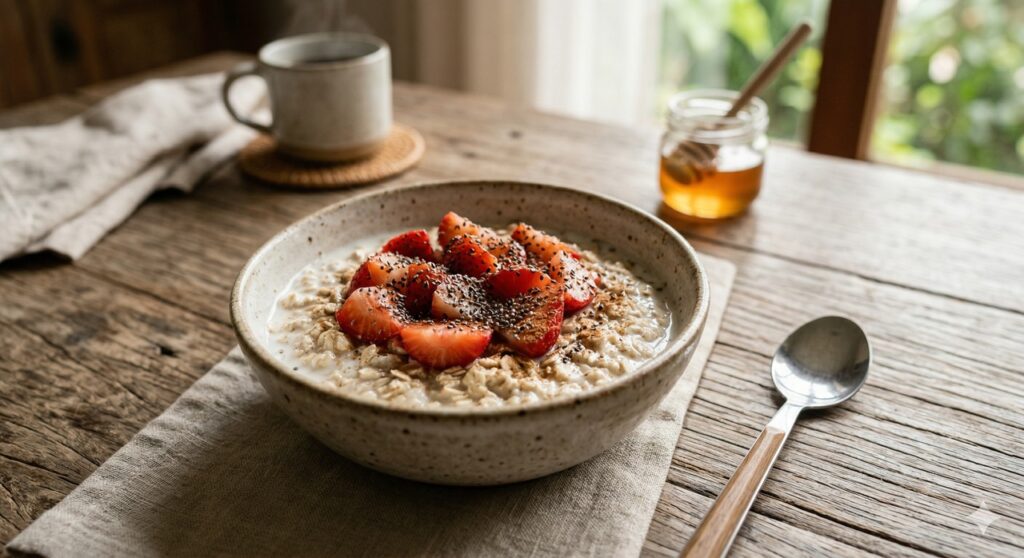 Aveia com proteína e fibras ajuda a controlar colesterol e glicose.