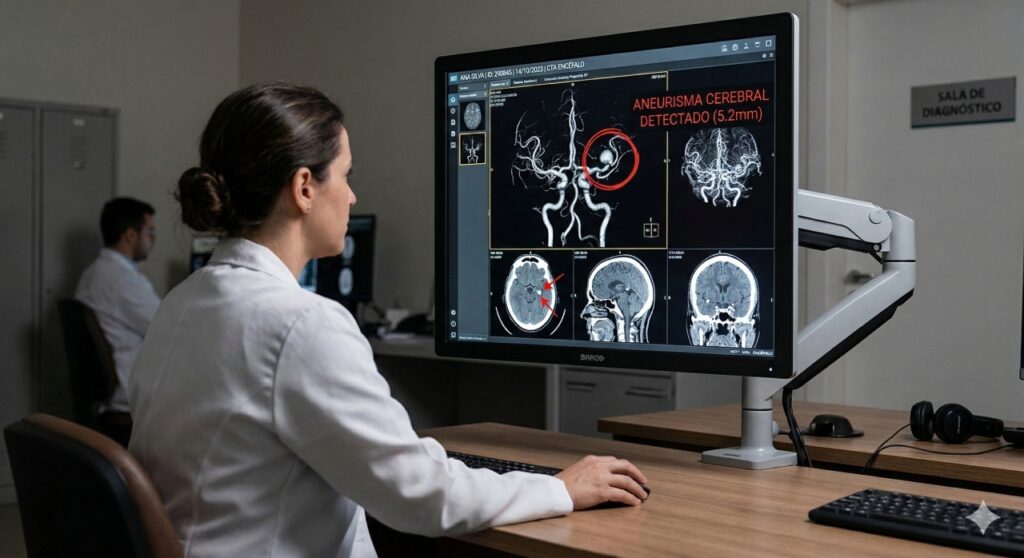 Exames de imagem como angiotomografia ou ressonância são fundamentais para identificar aneurismas antes que ocorram complicações graves.