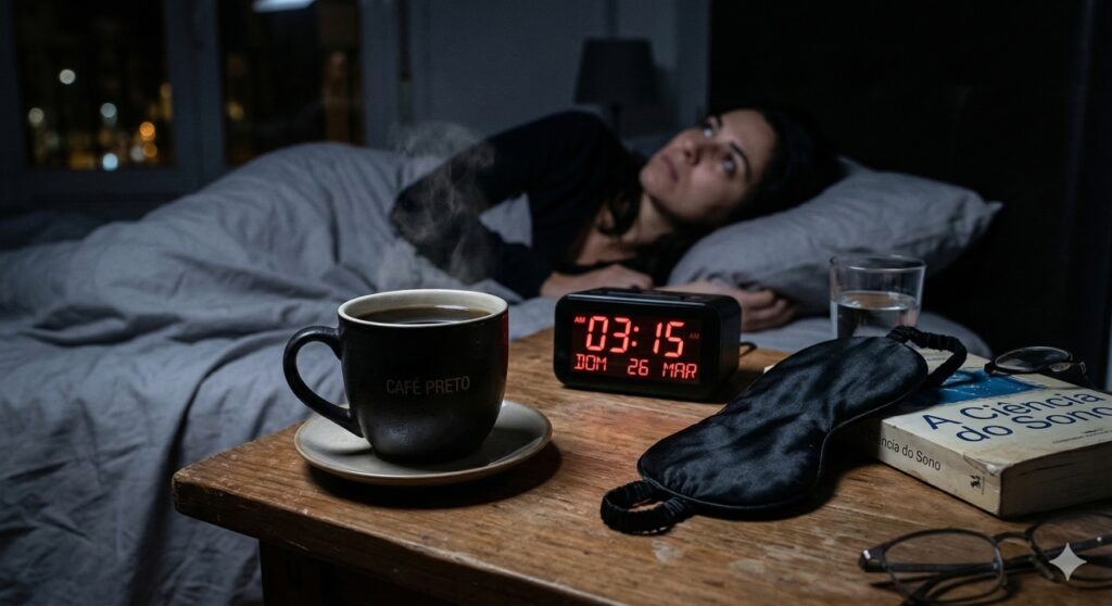 O consumo de cafeína, principalmente à noite, pode prejudicar o sono profundo e impedir a recuperação do corpo e do cérebro.