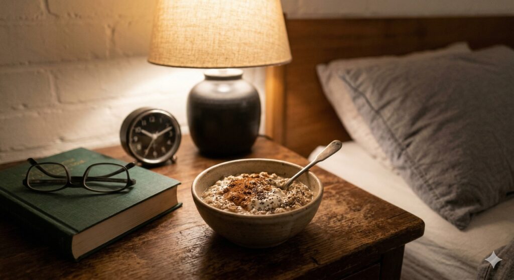 Aveia com iogurte e chia em um lanche noturno pensado para glicemia mais estável