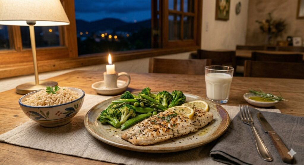 Peixe, vegetais e leite sugerem um jantar favorável ao sono e à consolidação da memória