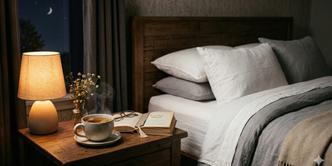 O chá de camomila é usado há séculos para acalmar a mente e facilitar o sono.