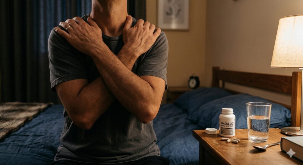 Magnésio na rotina noturna para ajudar a relaxar o corpo e aliviar a tensão muscular