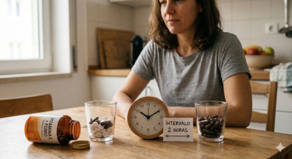 Separar o horário de ingestão de vitaminas e minerais ajuda a reduzir a irritação gástrica e evita desconfortos digestivos