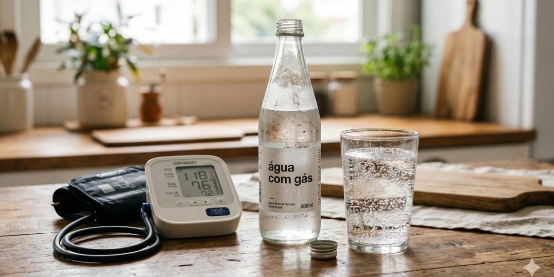 Água com gás gera debate nas redes sociais, mas especialistas explicam o que realmente acontece com a pressão arterial após o consumo