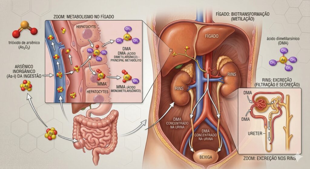 Variantes genéticas ajudam o corpo a transformar o arsênico em formas menos tóxicas.