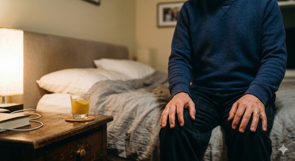 Shot de gengibre antes de dormir em uma rotina voltada ao alívio da rigidez articular