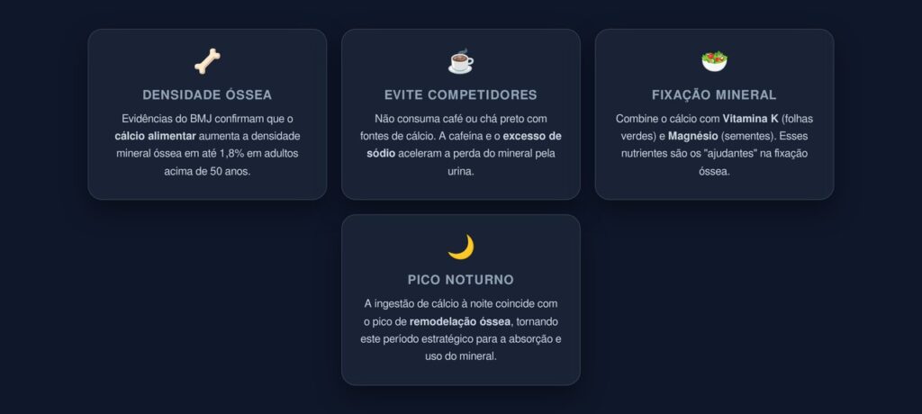 Saúde Óssea: Otimização do Cálcio Noturno