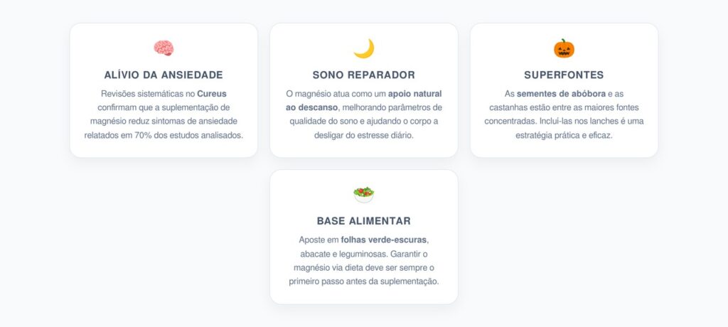 Magnésio: Saúde Mental e Qualidade do Sono