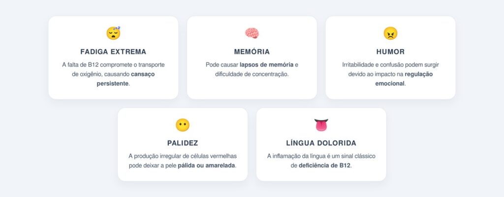 Outros sinais que indicam B12 baixa