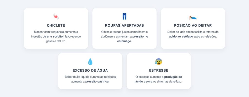 5 hábitos do dia a dia que provocam azia e refluxo
