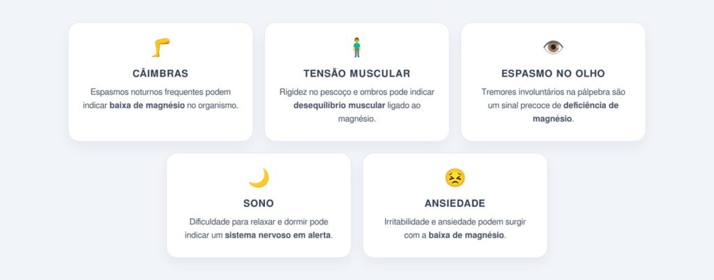Sinais que podem indicar magnésio baixo