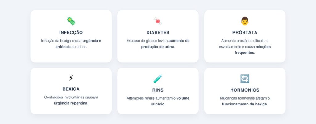 Principais problemas de saúde associados à micção frequente