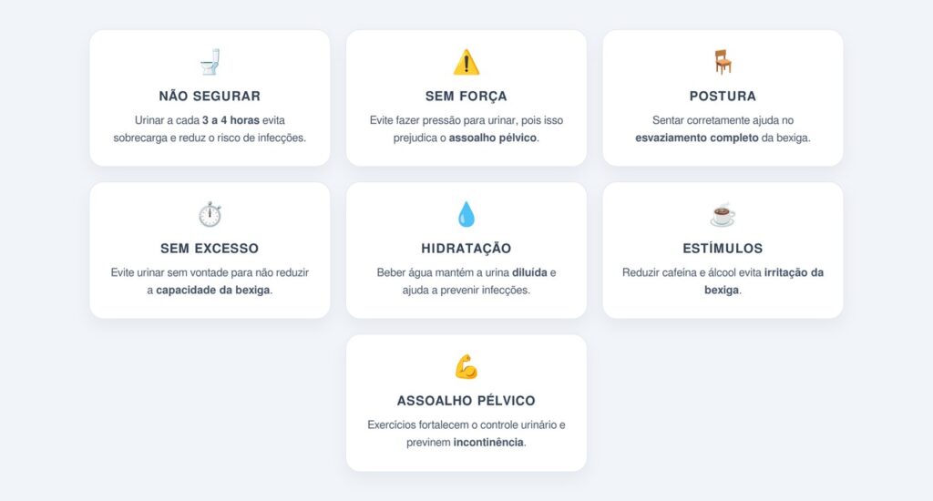 Sete regras para manter a bexiga saudável