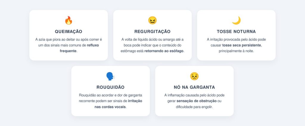 Sinais que indicam refluxo frequente