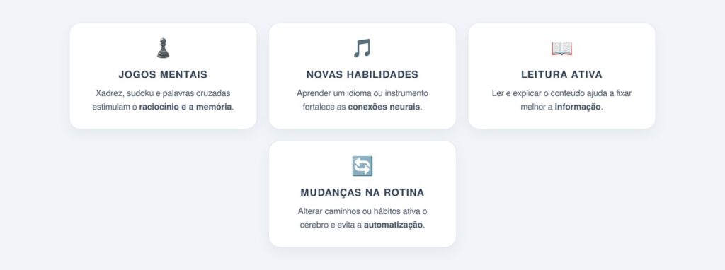 Desafiar a mente com atividades novas