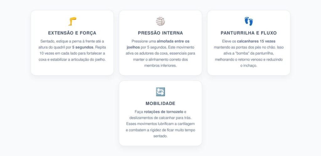 Exercícios Sentados para Joelhos e Circulação