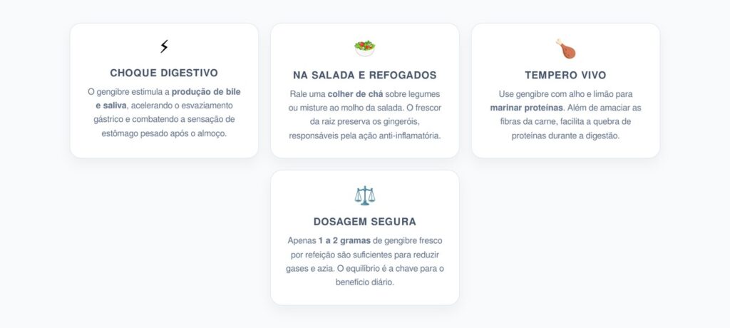 Gengibre no Almoço: Digestão e Sabor