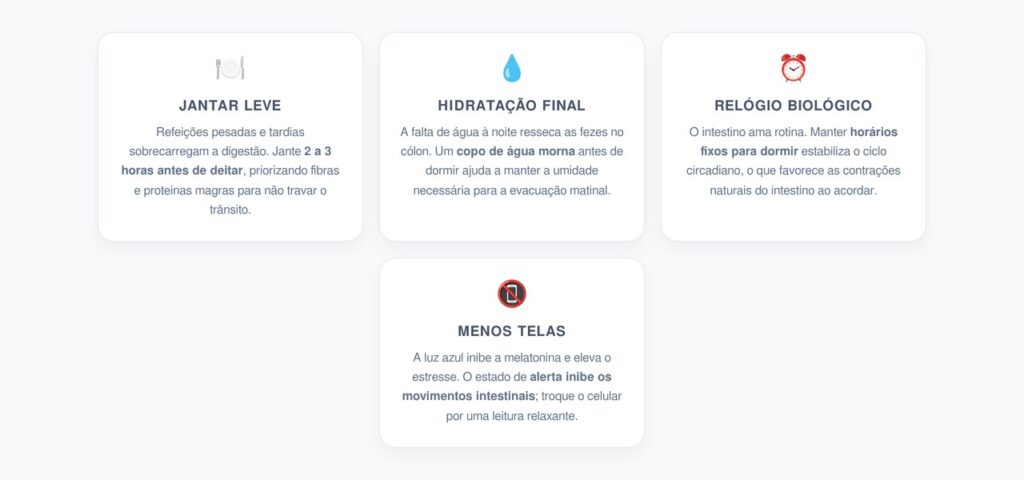 Hábitos Noturnos e o Ritmo Intestinal