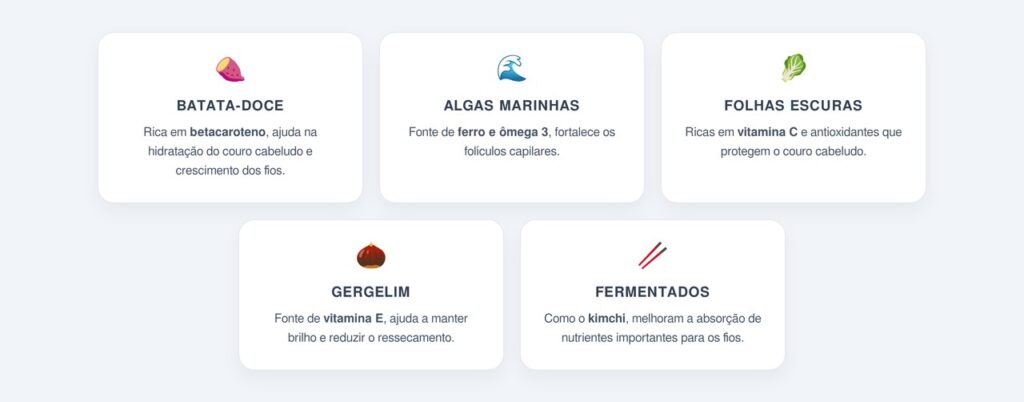 Outros vegetais coreanos que favorecem cabelos saudáveis