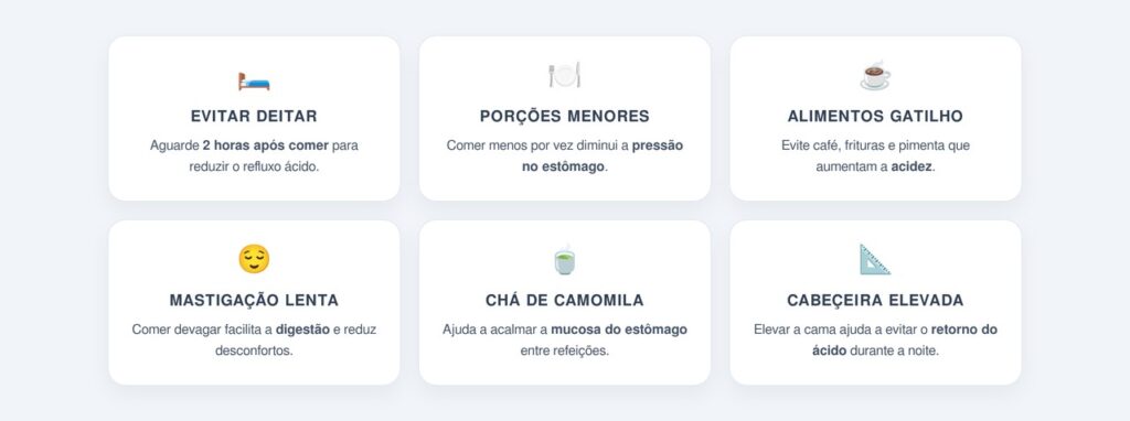 Seis hábitos simples que ajudam a reduzir a queimação gástrica