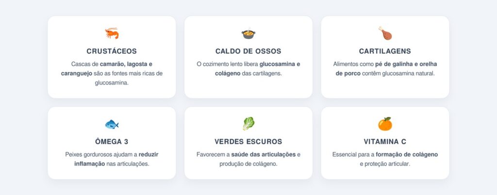 Alimentos e fontes naturais que contêm glucosamina