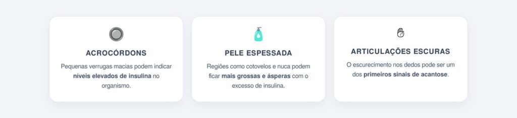 Outros sinais na pele que indicam insulina elevada