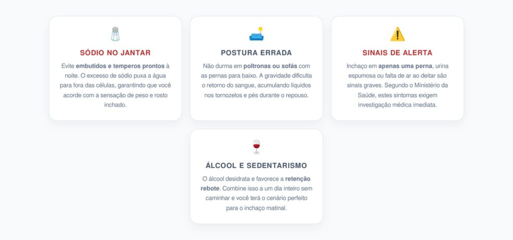 Hábitos Noturnos que Pioram o Inchaço