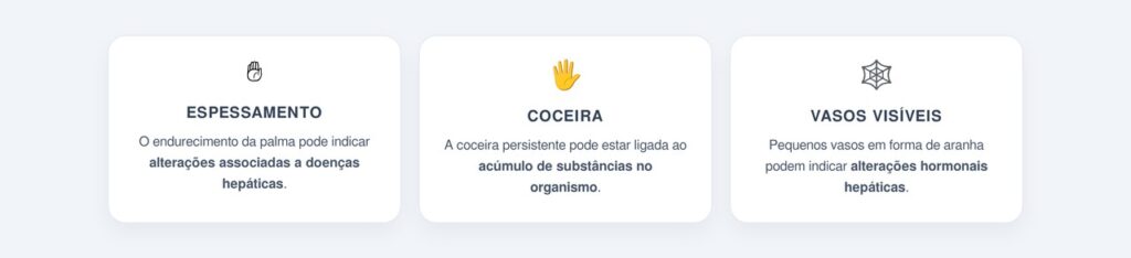 Outros sinais nas mãos associados a problemas hepáticos