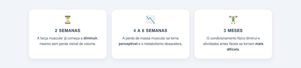 Como a inatividade afeta os músculos ao longo do tempo?