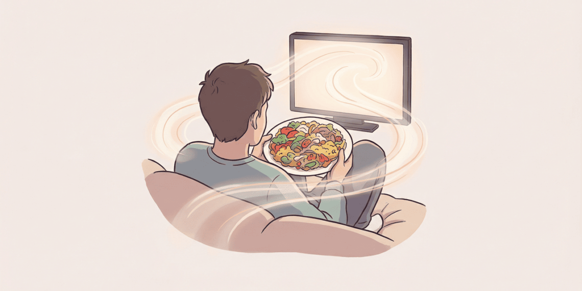 Nutricionista explica como comer na frente da televisão afeta a sua digestão